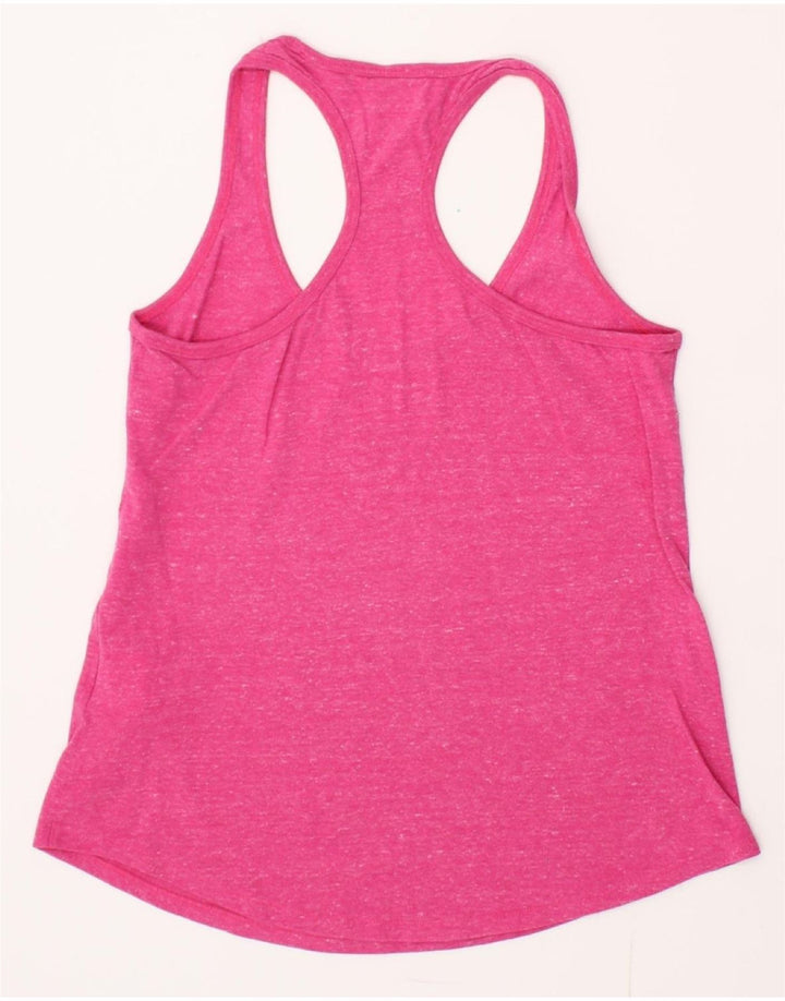 NIKE Womens Graphic Vest Top UK 8 Small Pink Flecked Cotton Vintage Nike and Second-Hand Nike from Messina Hembry 