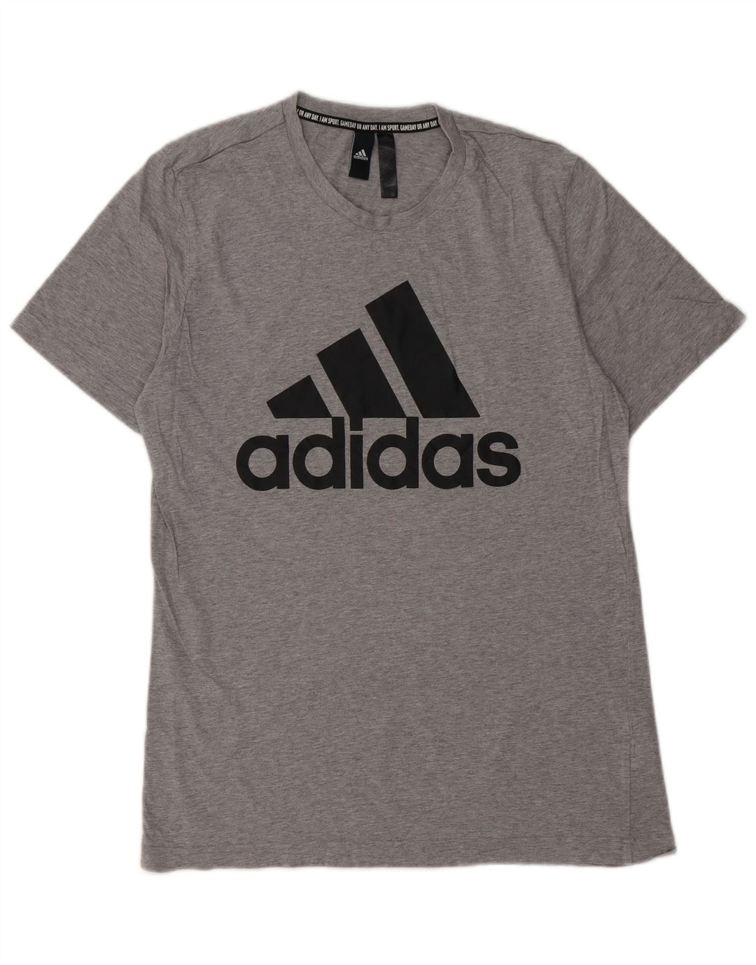 ADIDAS Mens Graphic T-Shirt Top Small Grey Cotton
