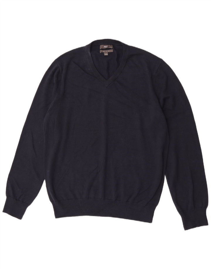 Marks & Spencer Herre V-hals sweater Stor marineblå