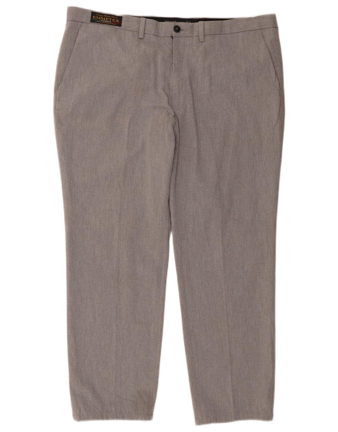 Marks & Spencer Straight Chino-bukser til mænd W40 L29 Grå bomuld