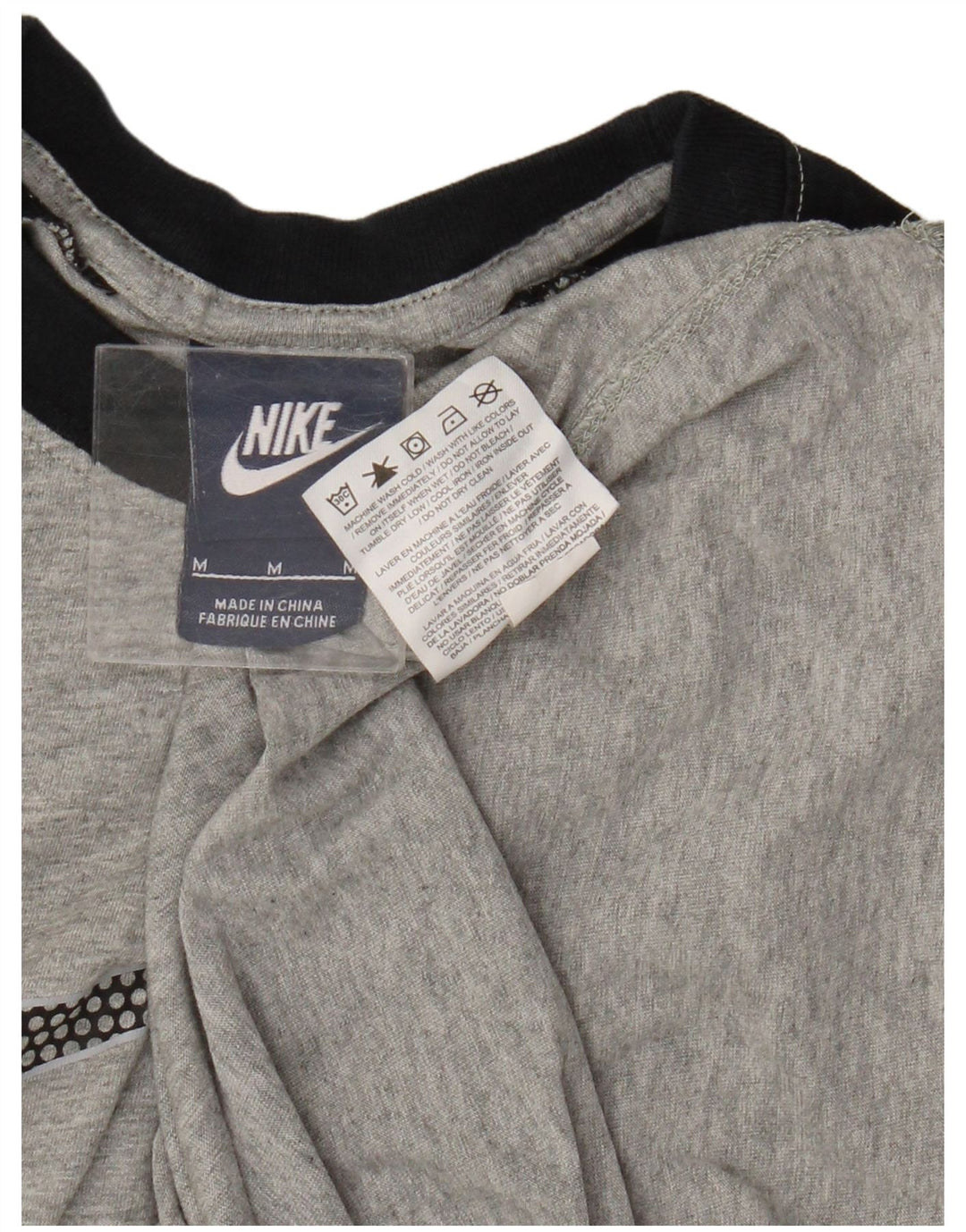 Nike drenge grafisk top 3/4 ærmer 10-11 år mellemgrå farveblok bomuld