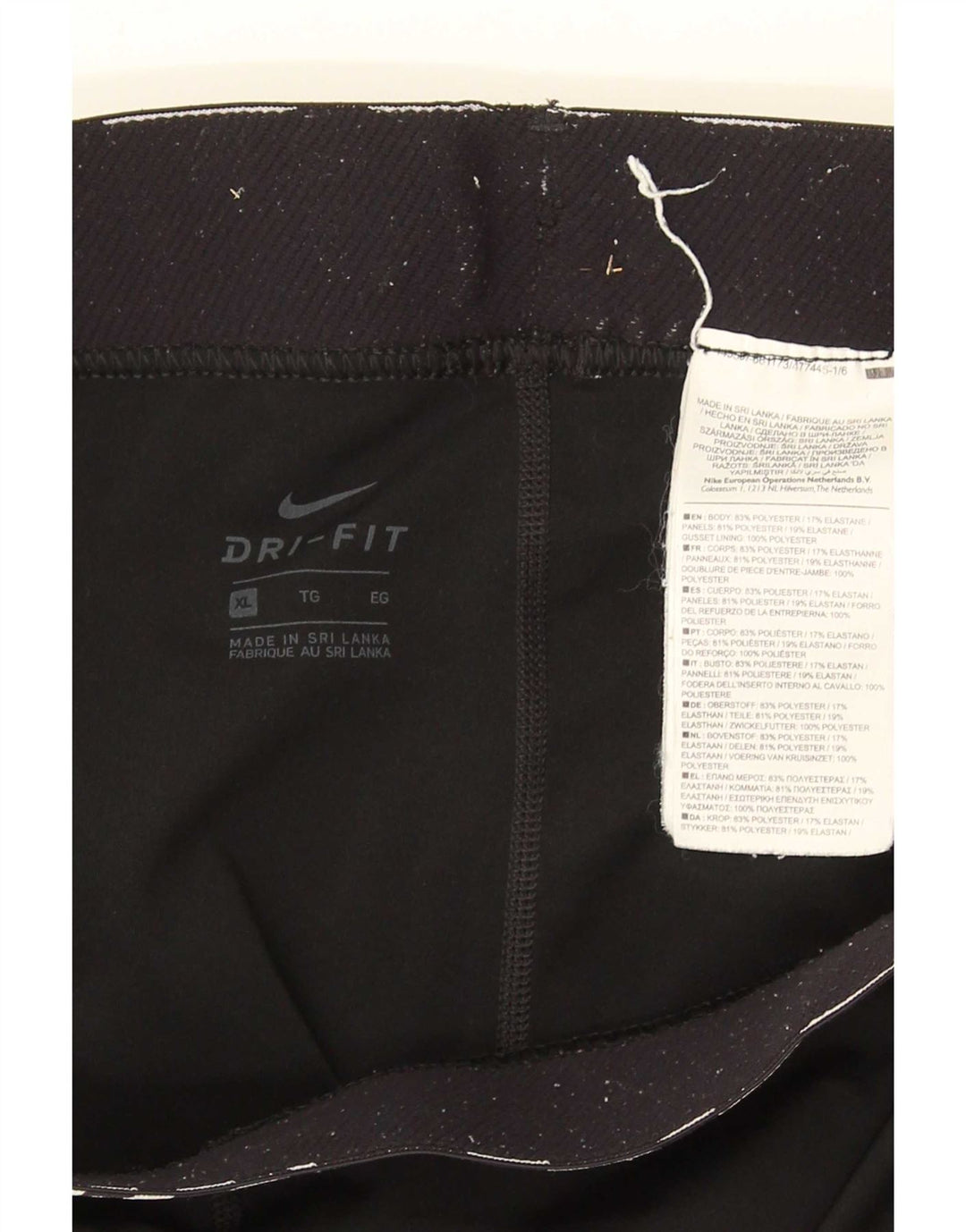 Nike Dame Dri Fit Capri Leggings UK 18 XL Sort Polyester