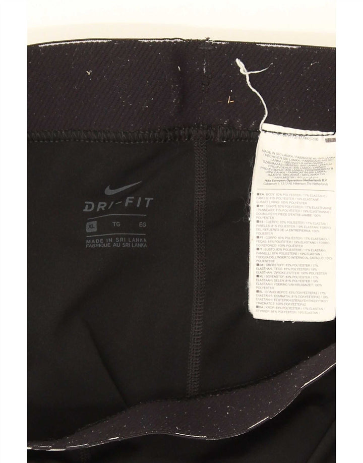Nike Dame Dri Fit Capri Leggings UK 18 XL Sort Polyester