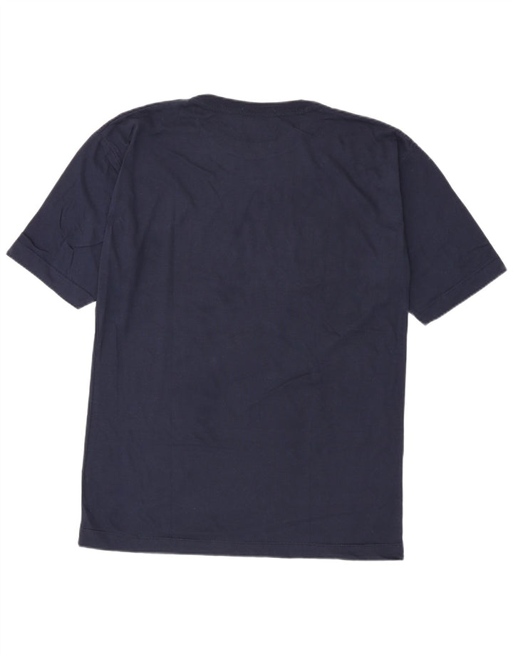 Vintage Herre grafisk T-shirt Top Medium Marineblå Bomuld