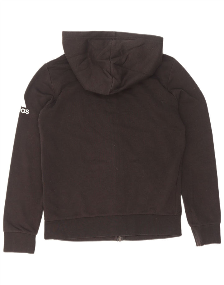 Adidas Dame Grafisk Hættetrøje Sweater UK 12 Medium Sort
