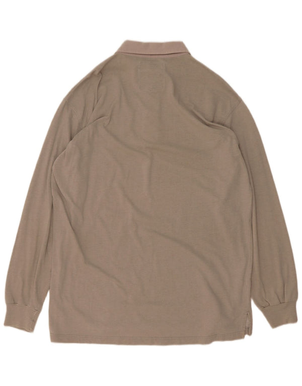 Murphy & Nye Langærmet herre poloshirt XL grå bomuld