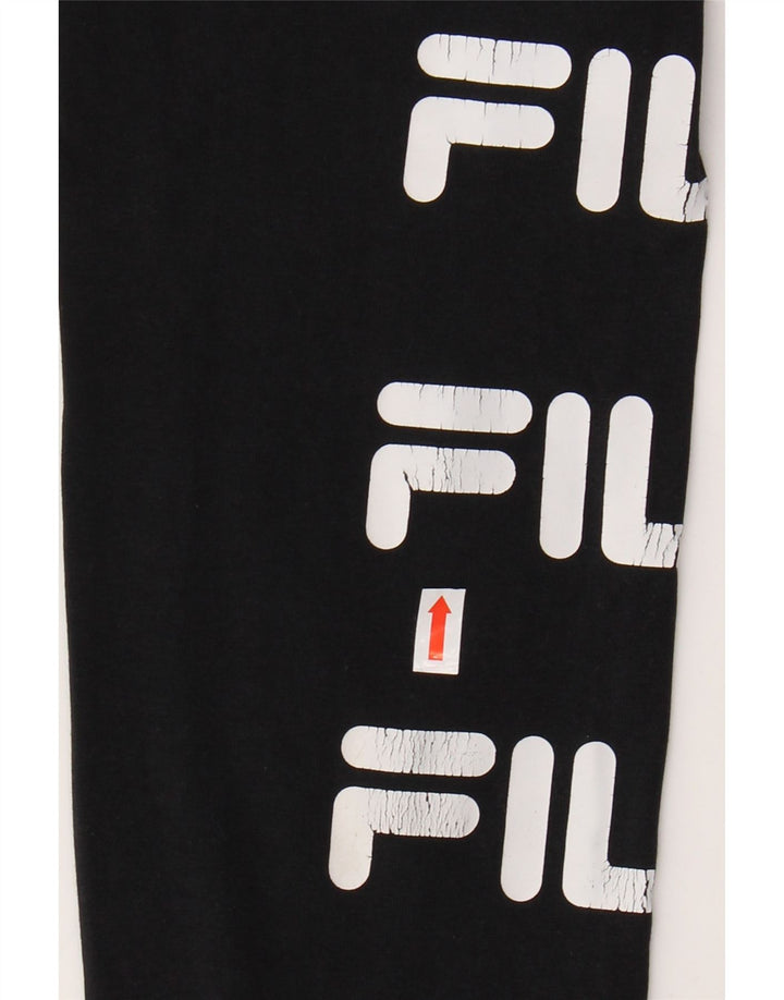 FILA Grafiske Leggings til kvinder UK 10 Lille sort bomuld