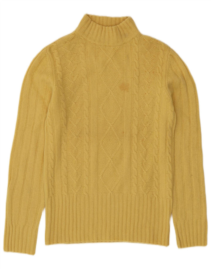 BENETTON Dame Turtle Neck Sweater UK 10 Small Yellow