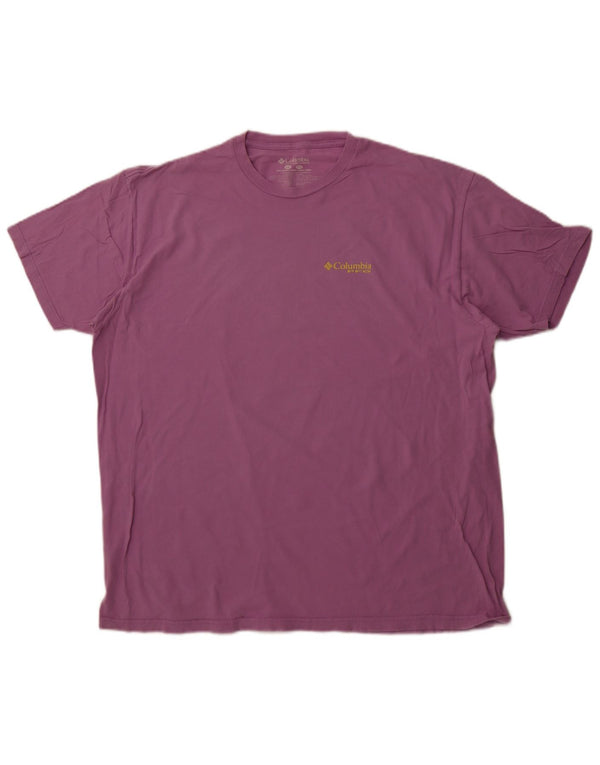 COLUMBIA Herre grafisk T-shirt top 2XL lilla bomuld