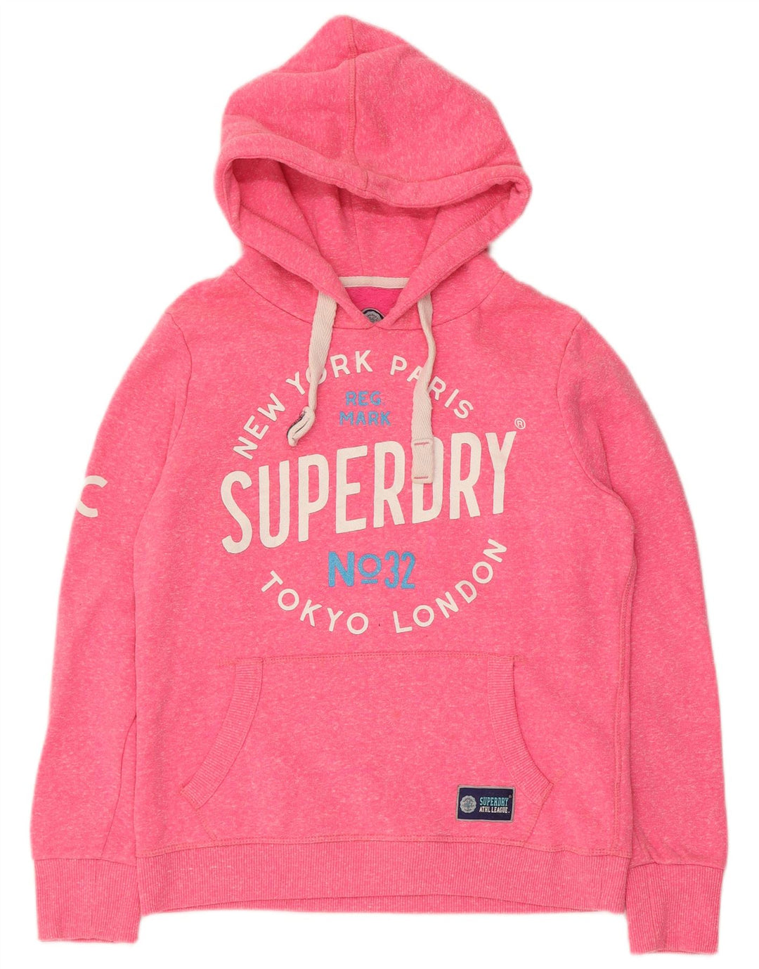 Superdry grafisk hættetrøje til kvinder UK 14 Medium Pink Polyester