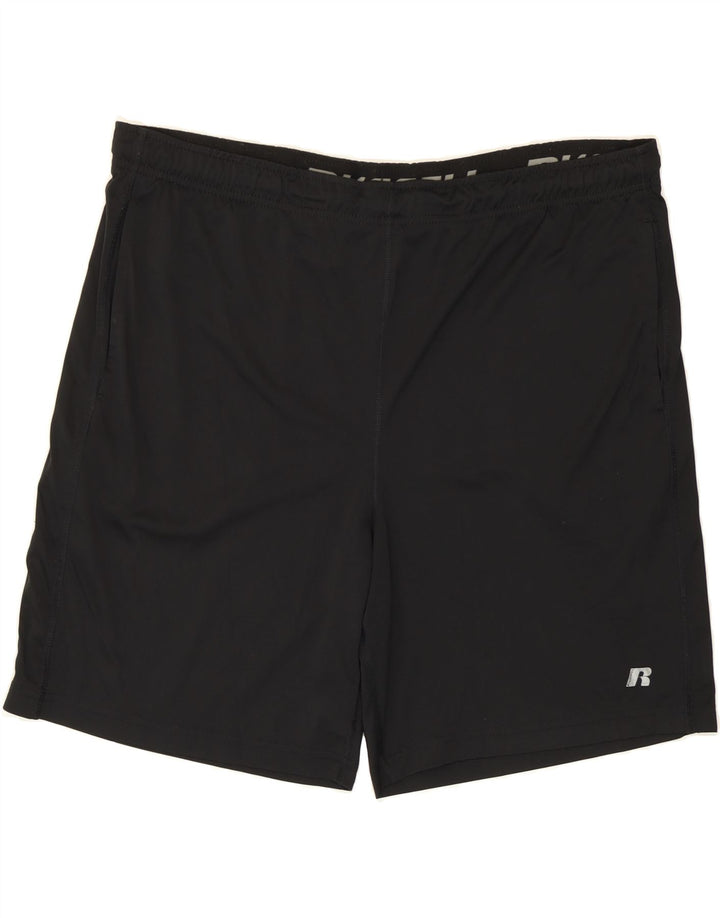 RUSSELL ATHLETIC Mens Sport Shorts Large  Black Polyester Vintage Russell Athletic and Second-Hand Russell Athletic from Messina Hembry 