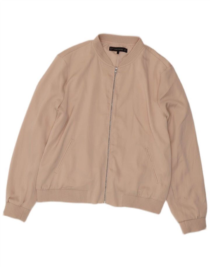 ZARA Bomberjakke til kvinder UK 18 XL Pink Polyester