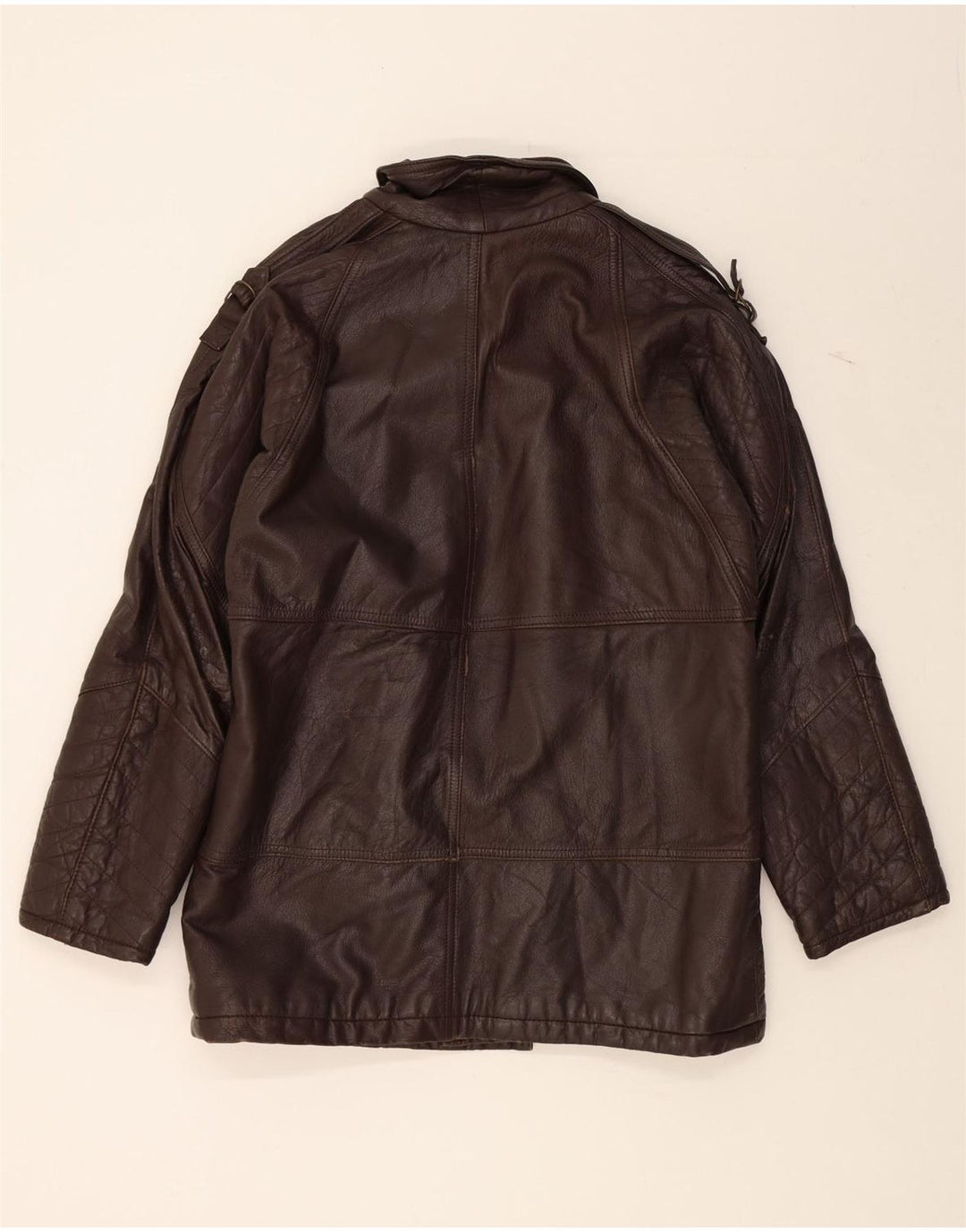 VINTAGE Mens Leather Jacket IT 52 XL Brown Vintage Vintage and Second-Hand Vintage from Messina Hembry 