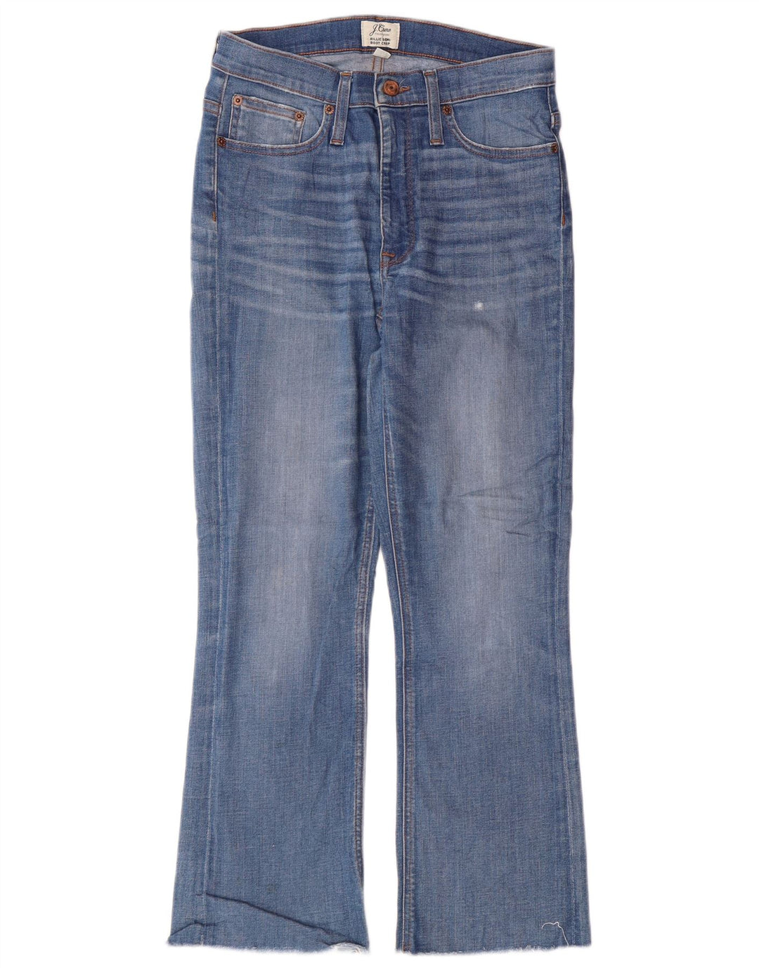 J. CREW Dame Billie Demi Bootcut Cropped Jeans W27 L25 Blue Cotton