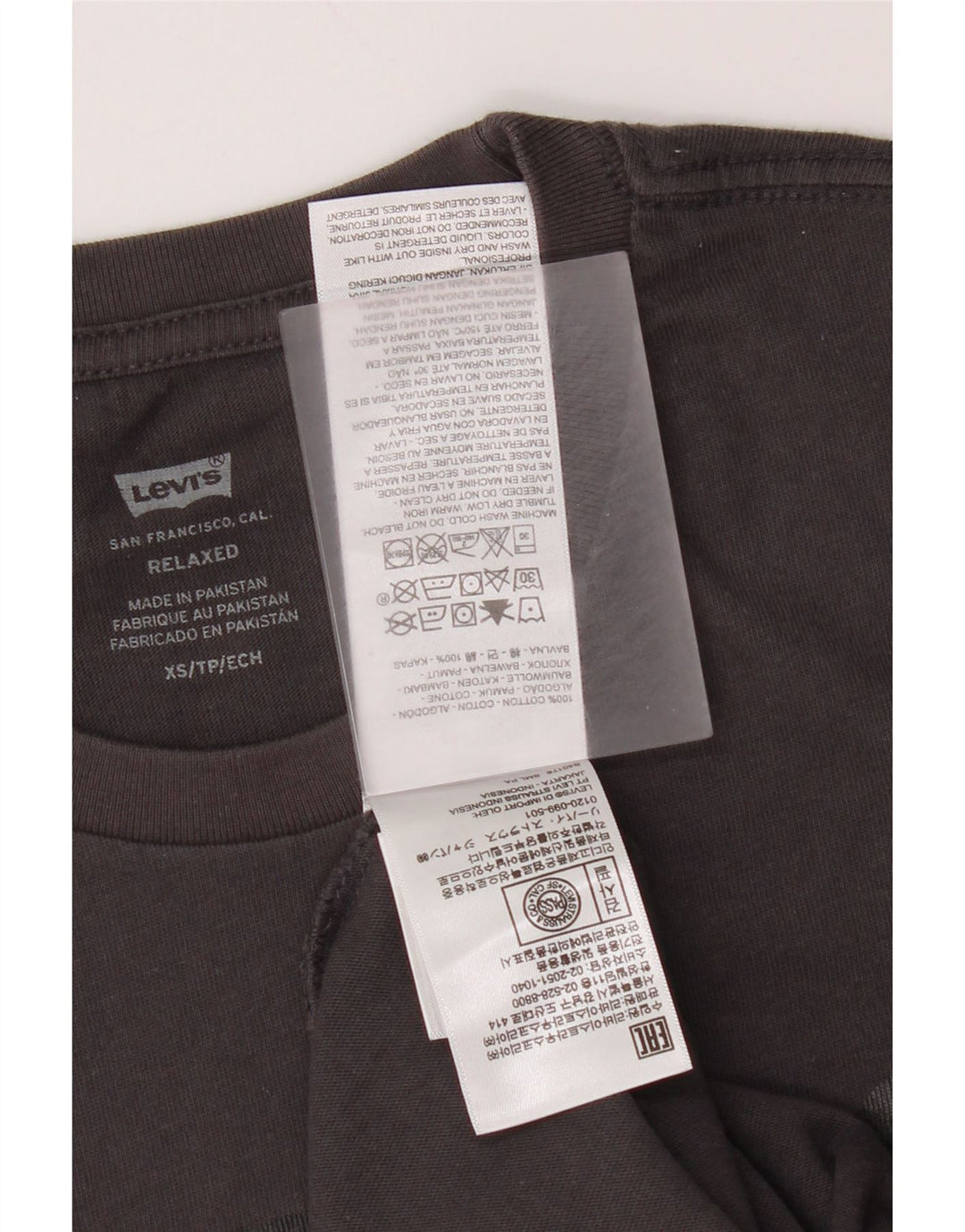 Levi's Herre afslappet grafisk T-shirt top XS grå bomuld