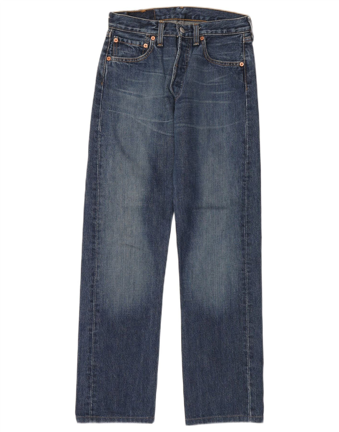 LEVI'S Herre 501 Straight Jeans W28 L30 Blå Bomuld