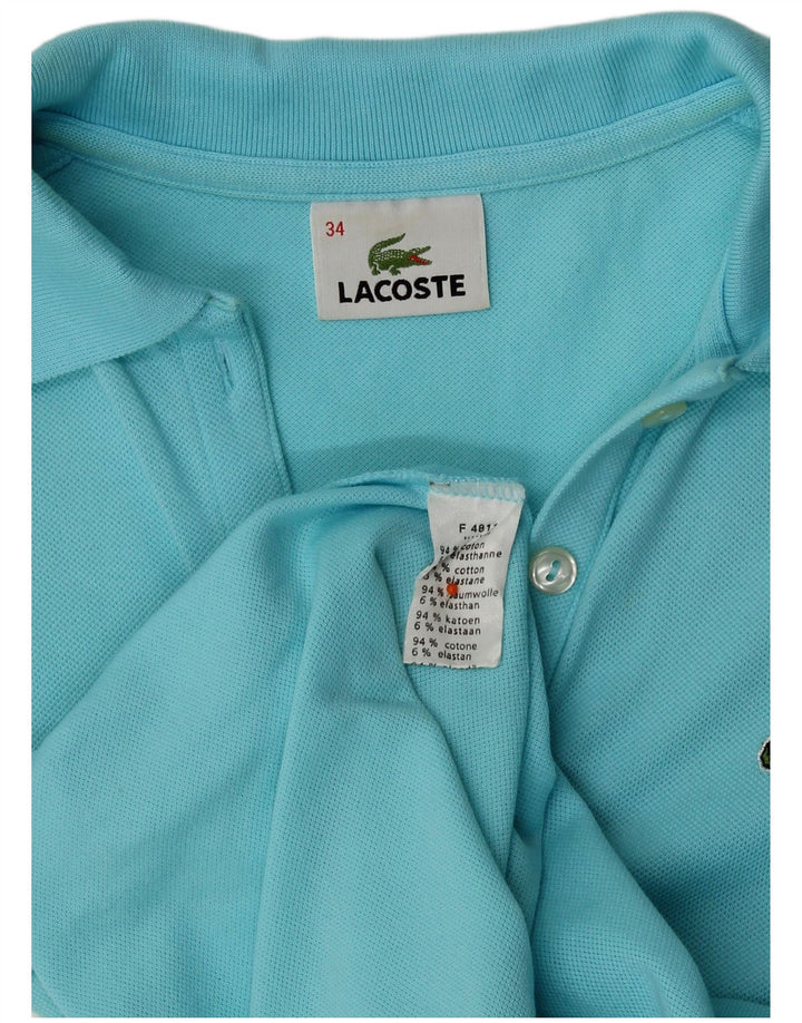 Lacoste Dame Polo Shirt Størrelse 34 Lille Blå Bomuld