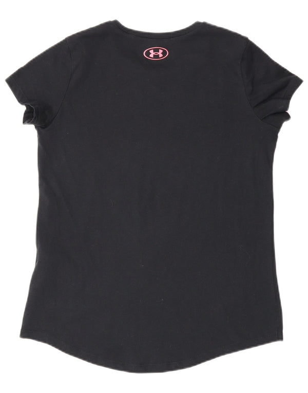 Under Armour Girls Grafisk T-Shirt Top 11-12 År Stor Sort Bomuld