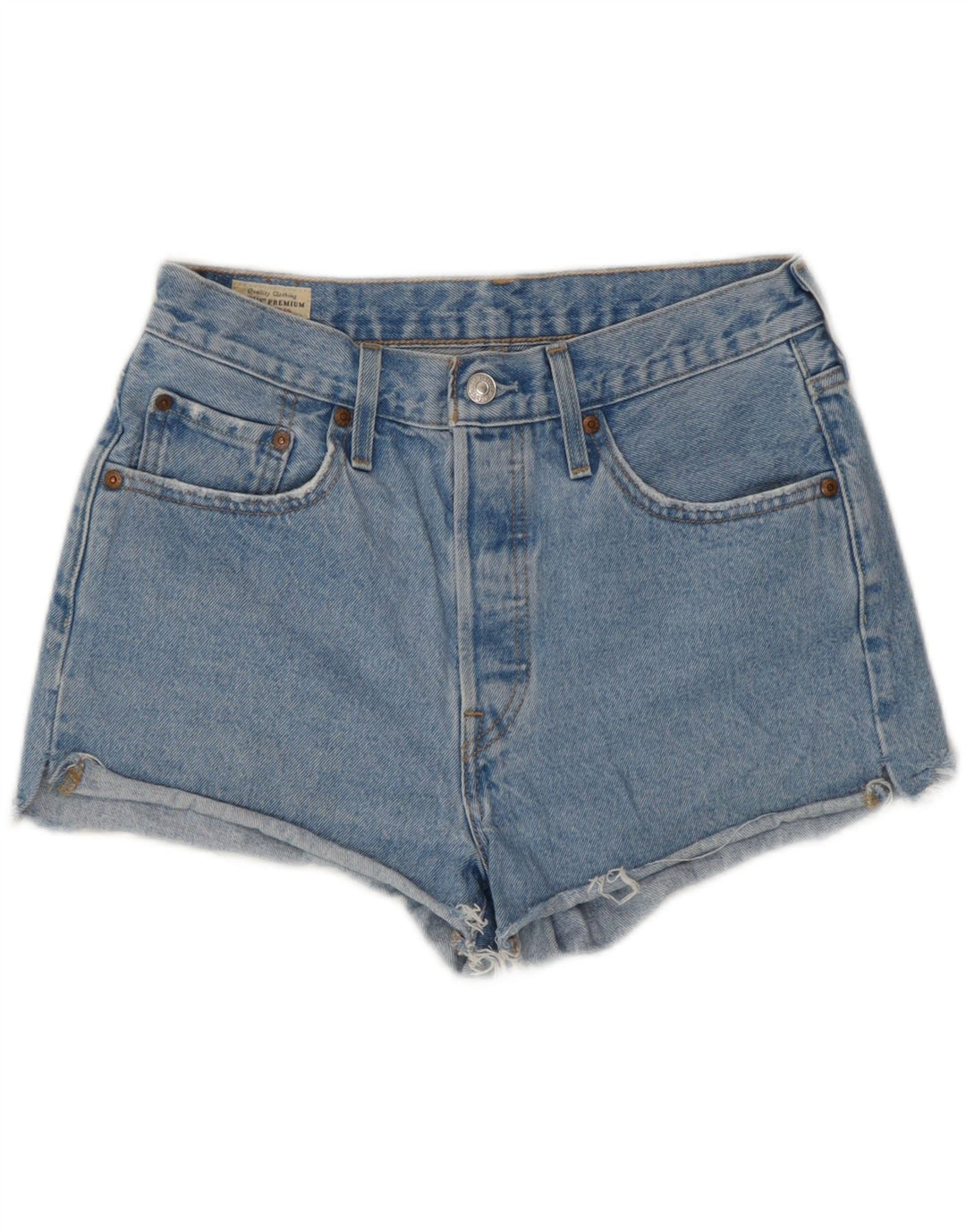 Levi's Womens 501 højtaljede denimshorts W28 mellemblå bomuld