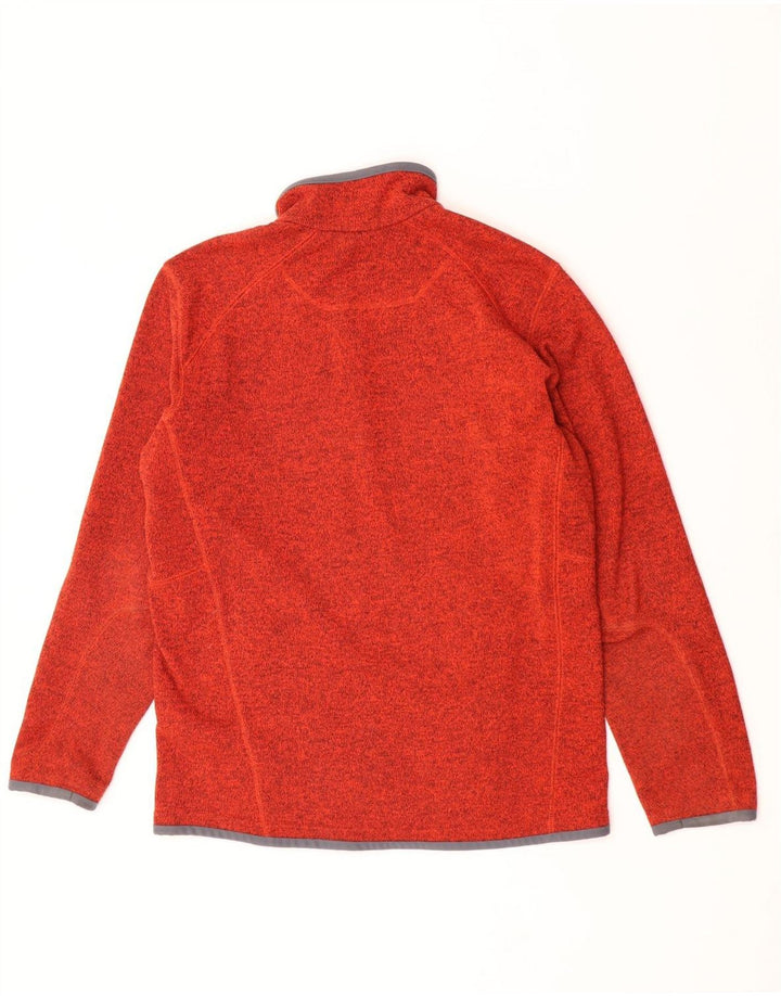 Columbia herre cardigan sweater stor orange flækket polyester