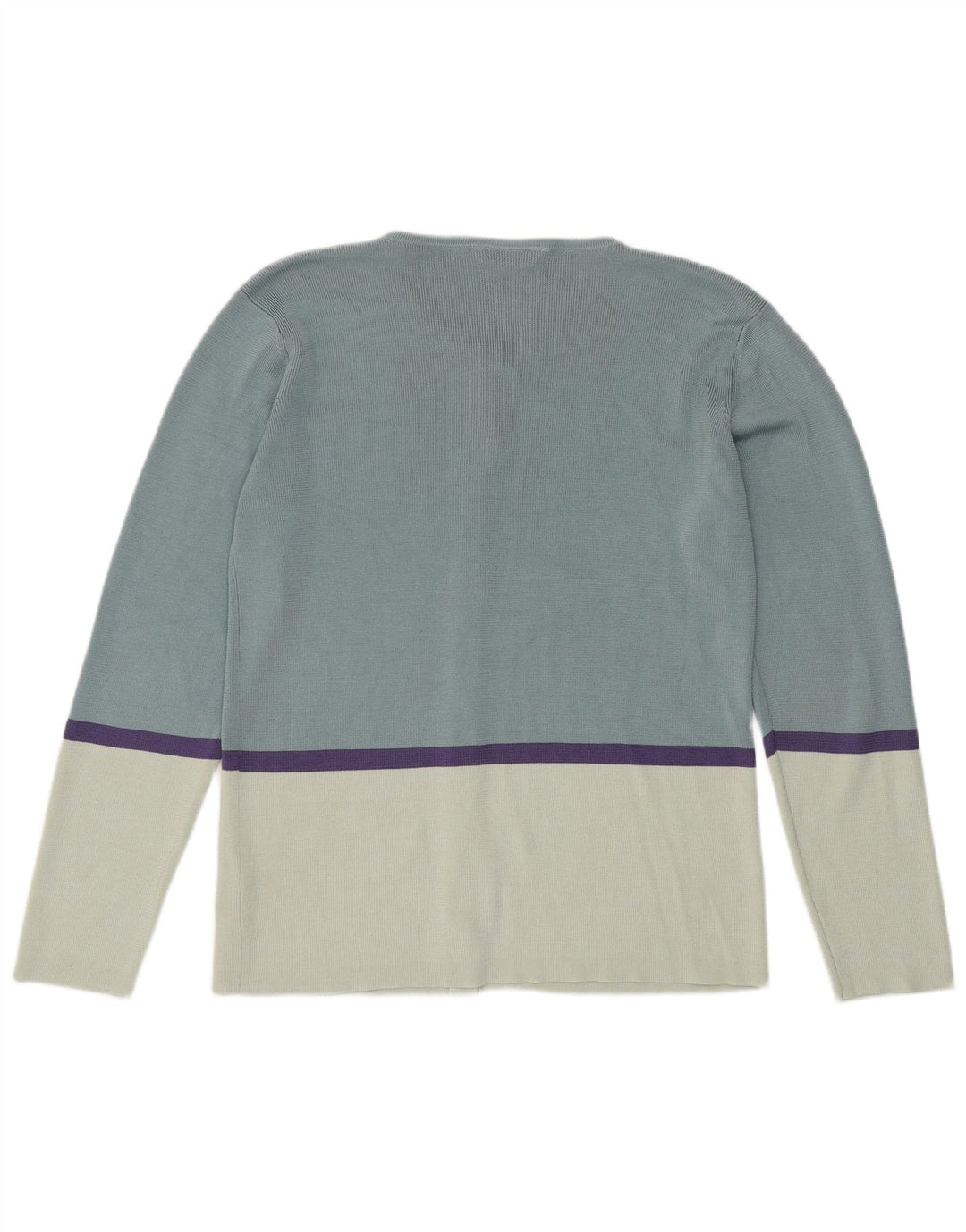 Marks & Spencer Dame Cardigan Sweater UK 16 Large Blue Colourblock Silke