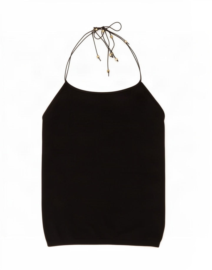 Massimo Dutti Damestrik Halter Top UK 12 Medium Sort