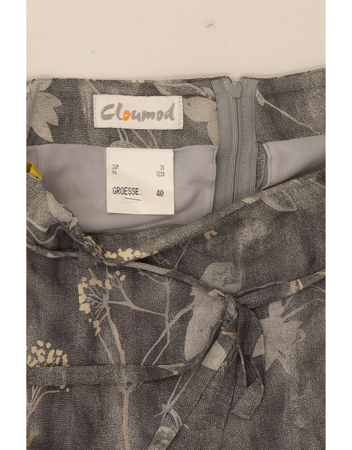 VINTAGE Womens Straight Skirt EU 40 Medium W30  Grey Floral Polyamide Vintage Vintage and Second-Hand Vintage from Messina Hembry 