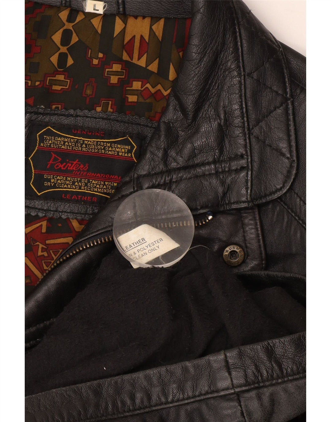 Pointers Herre Læderjakke UK 40 Stor Sort Læder