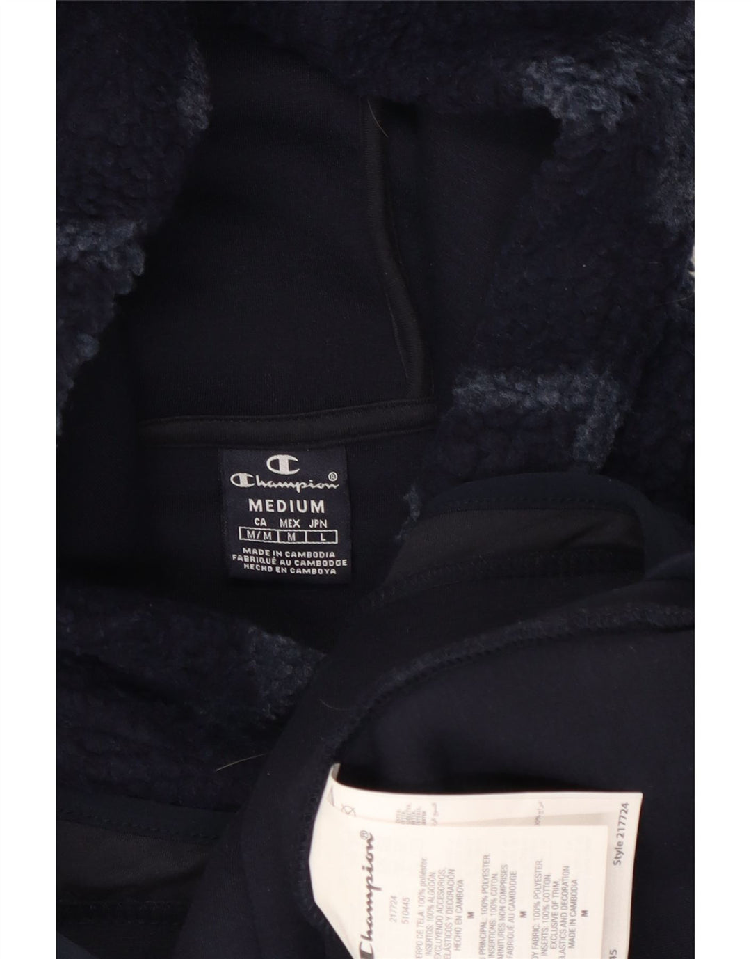Champion Herre grafisk fleecetrøje med hætte Medium marineblå polyester