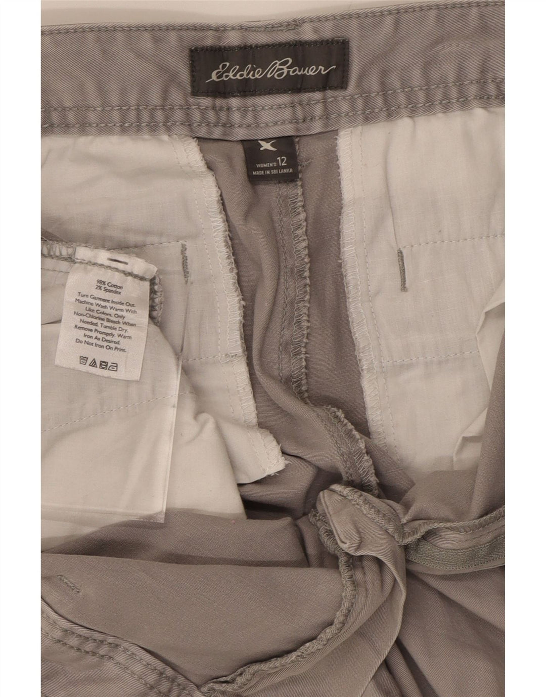 EDDIE BAUER Womens Chino Shorts US 12 Large W34  Grey Cotton Vintage Eddie Bauer and Second-Hand Eddie Bauer from Messina Hembry 