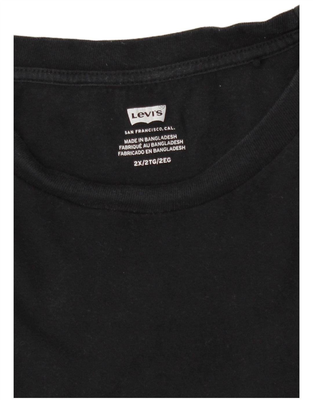 Levi's Dame T-Shirt Top UK 20 2XL Sort Bomuld