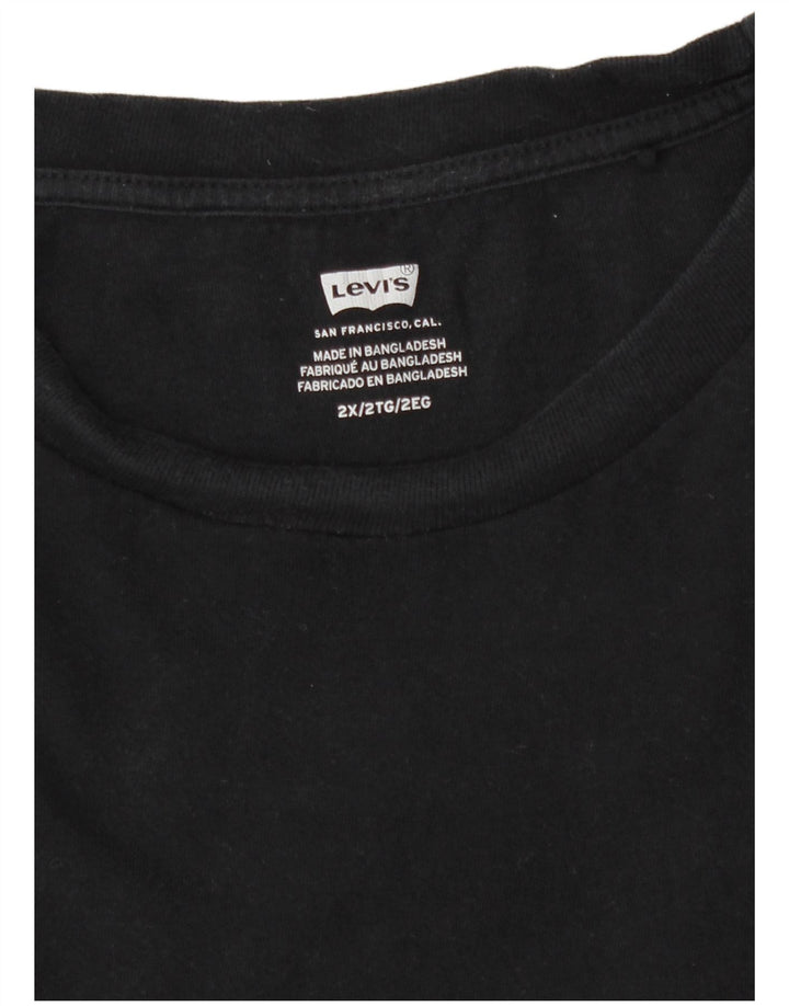 Levi's Dame T-Shirt Top UK 20 2XL Sort Bomuld