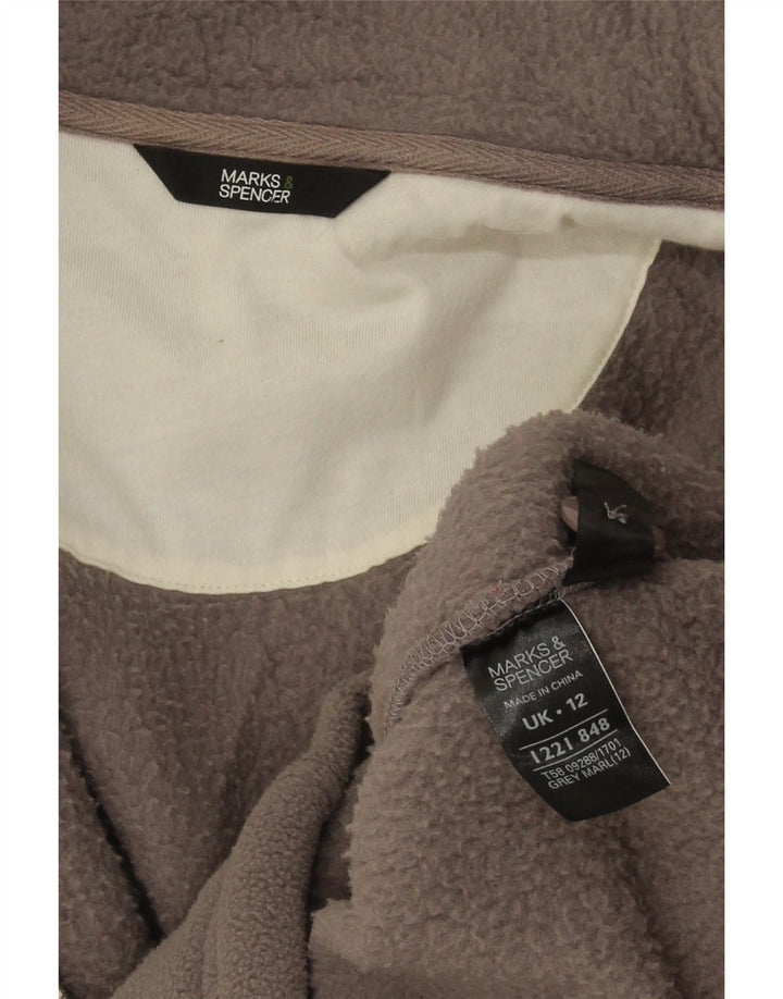 Marks & Spencer Dame Oversized Fleecejakke UK 12 Medium Grey Polyester