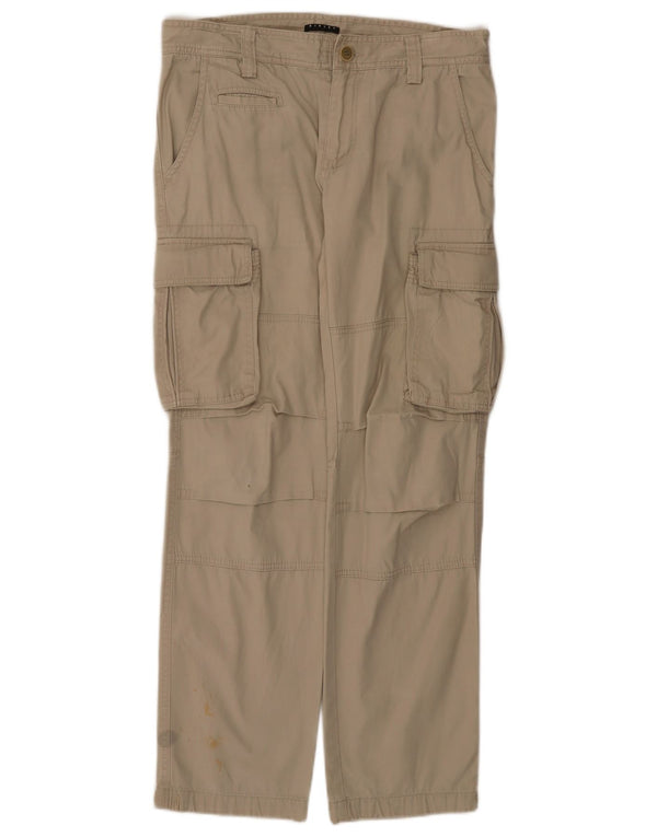 Sisley Dame Lige Cargo Bukser IT 46 Large W32 L30 Beige Bomuld