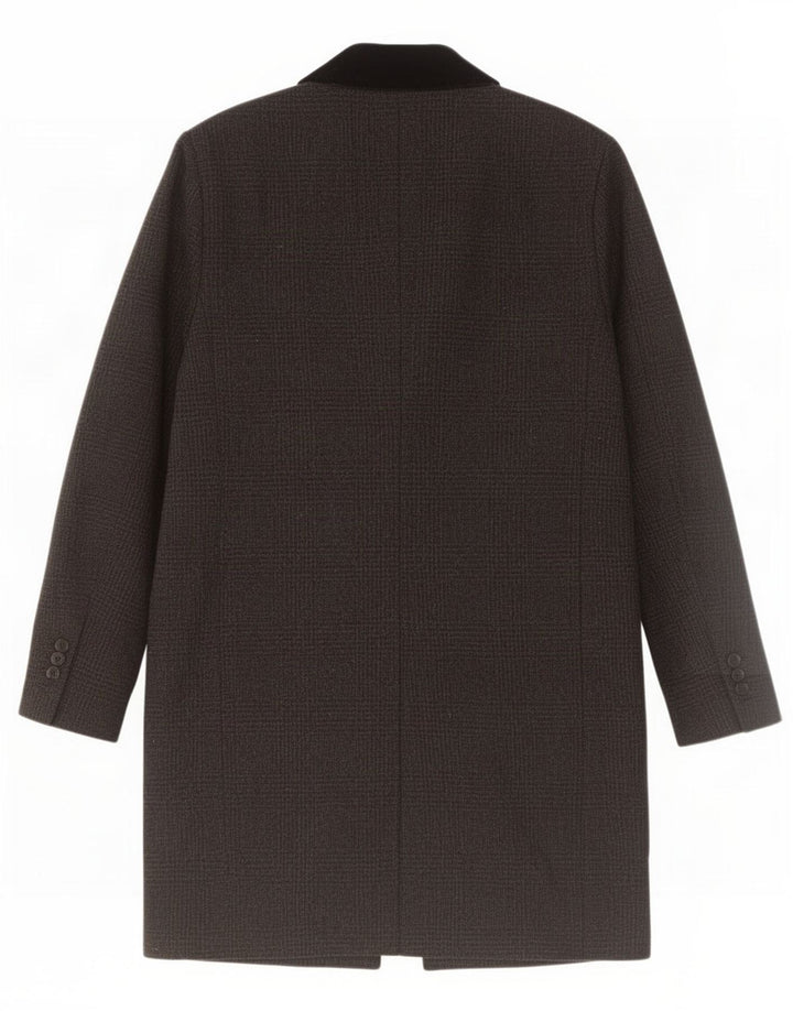 All Saints Herre Overfrakke UK 36 Small Black Houndstooth Uld