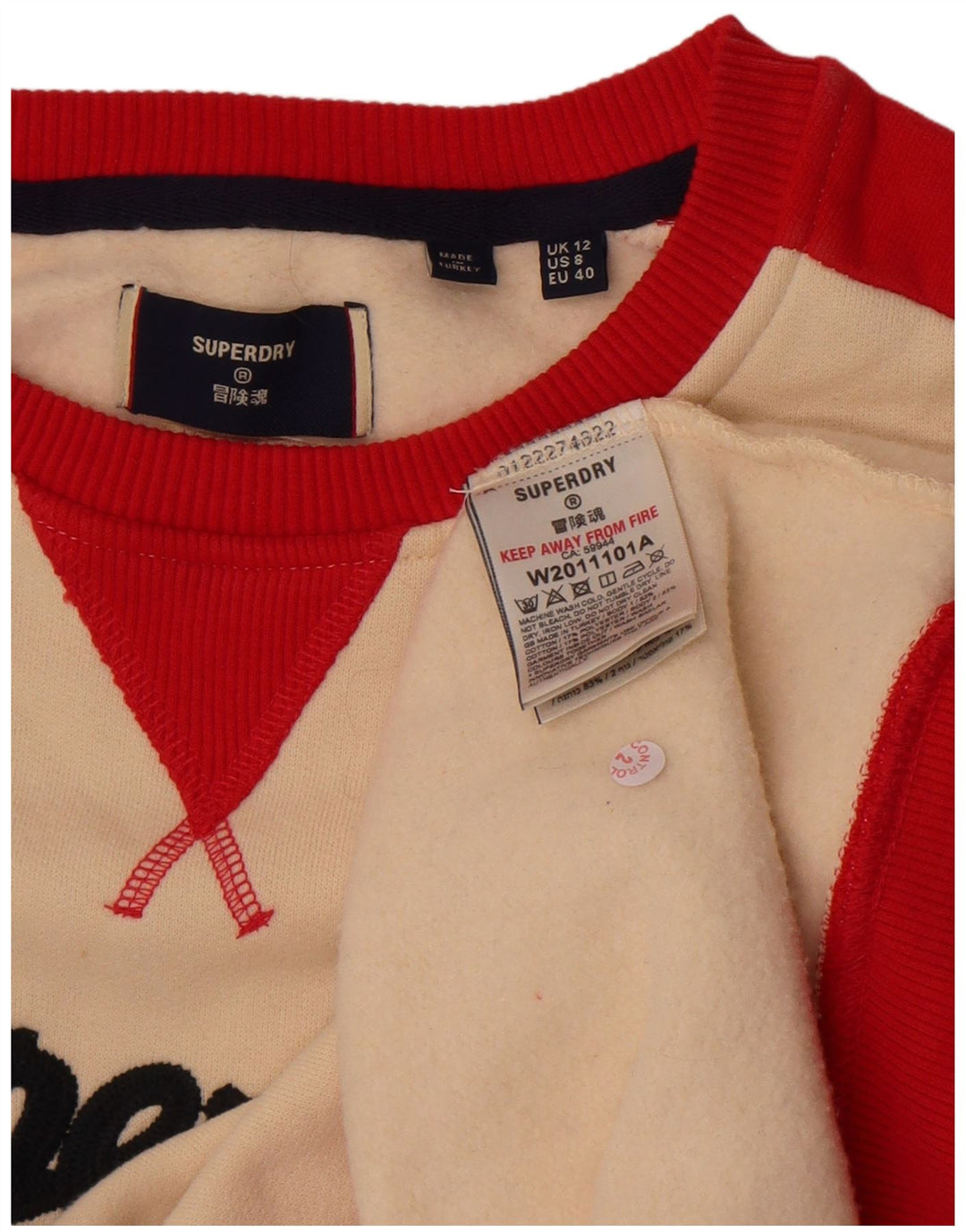 Superdry Sweatshirt Jumper til kvinder UK 12 Medium Off White Colourblock