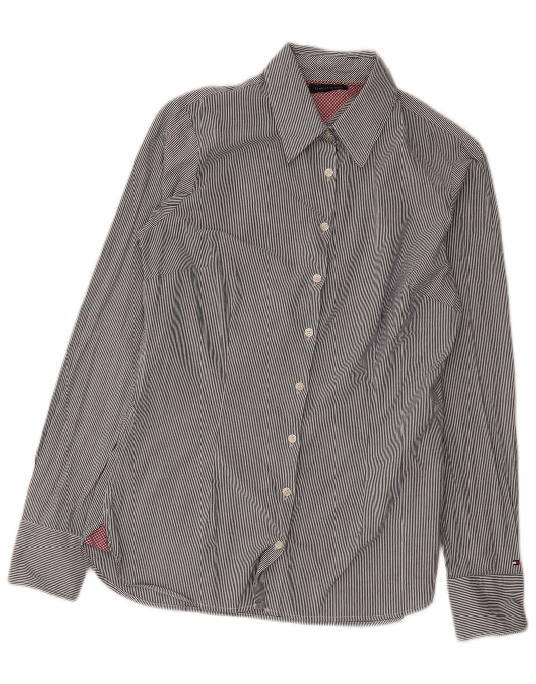 Tommy Hilfiger Dameskjorte US 6 Medium Grey Nålestribet bomuld