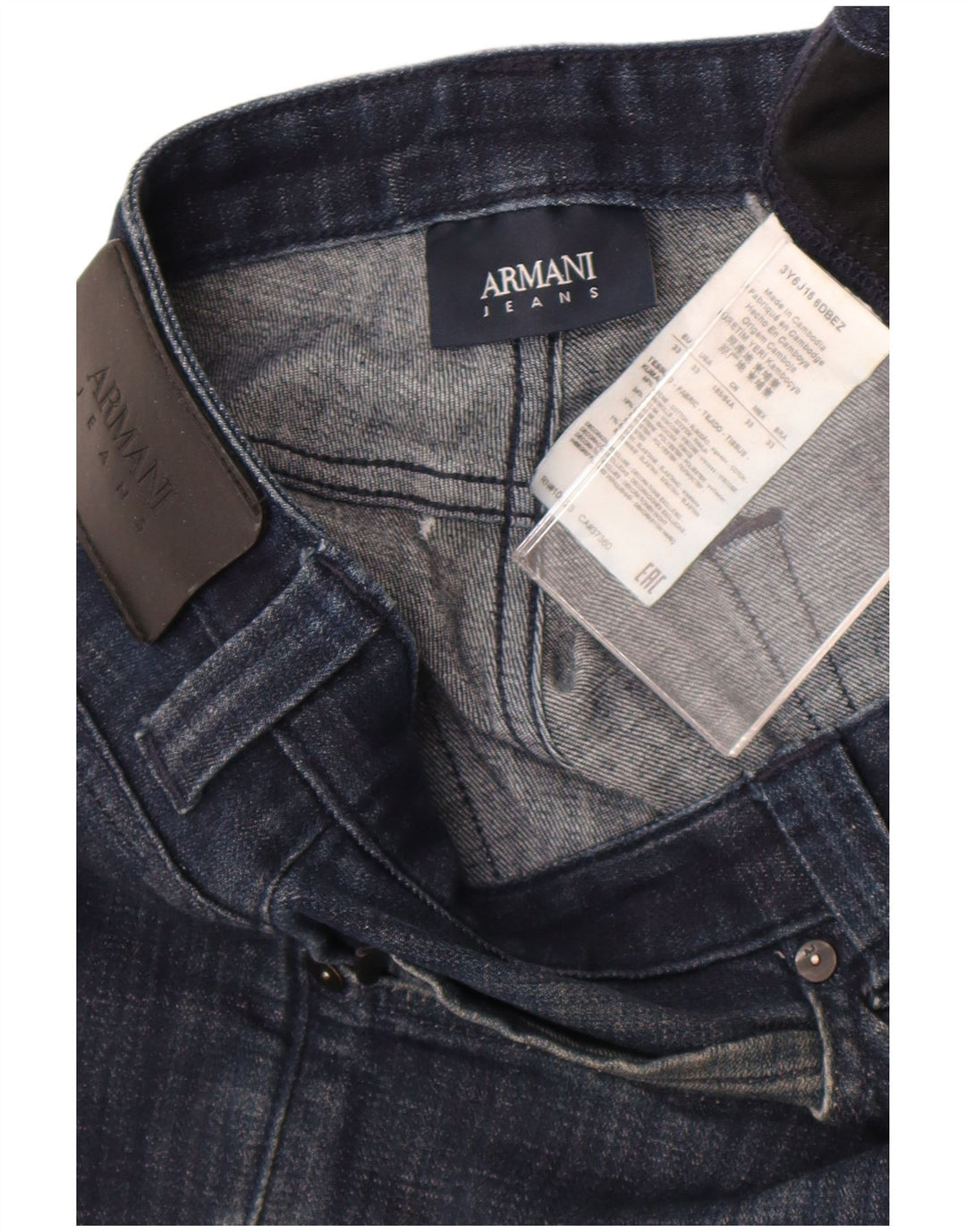Armani Straight Jeans til mænd W33 L29 Blå Bomuld