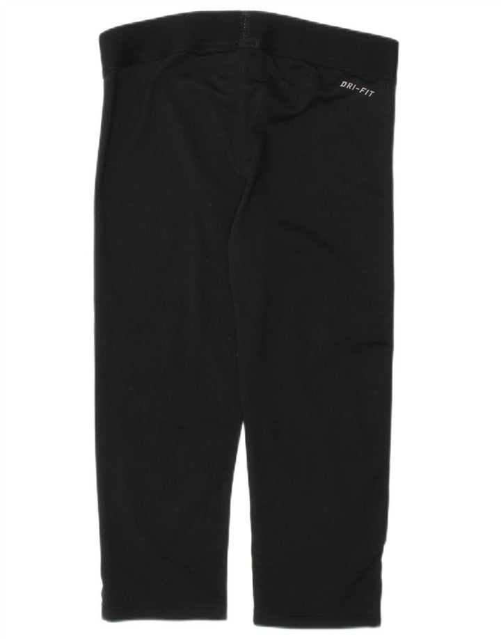 NIKE Girls Dri Fit Graphic Leggings 10-11 Years Medium Black Polyester