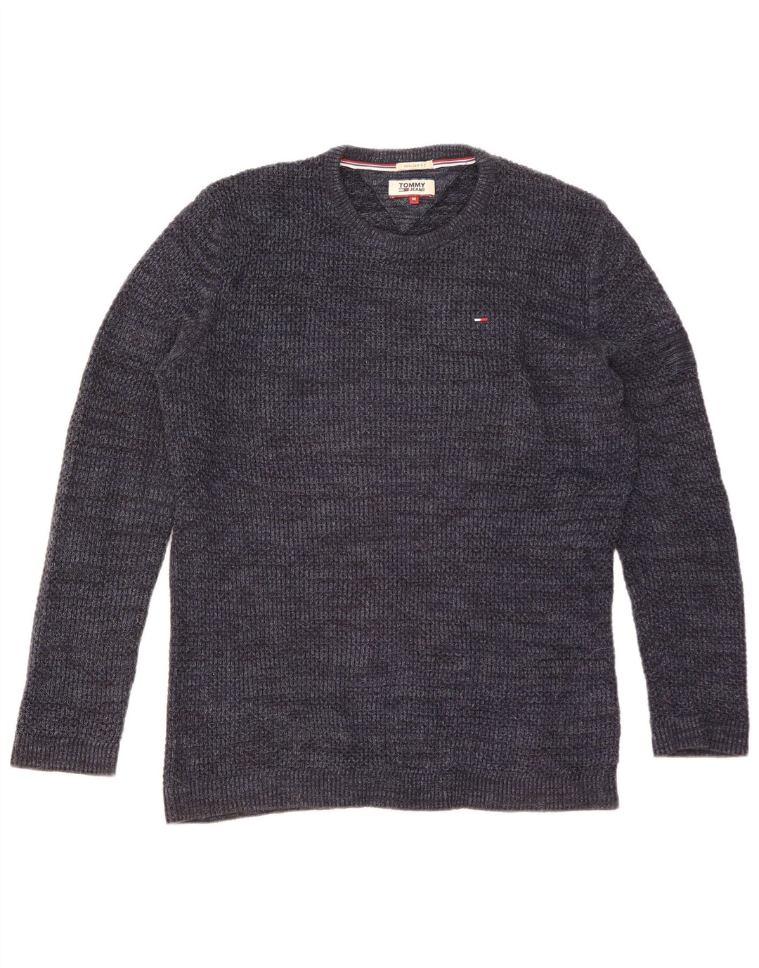 Tommy Hilfiger Herre Rundhalsstriktrøje Medium Navy Blue Mønstret