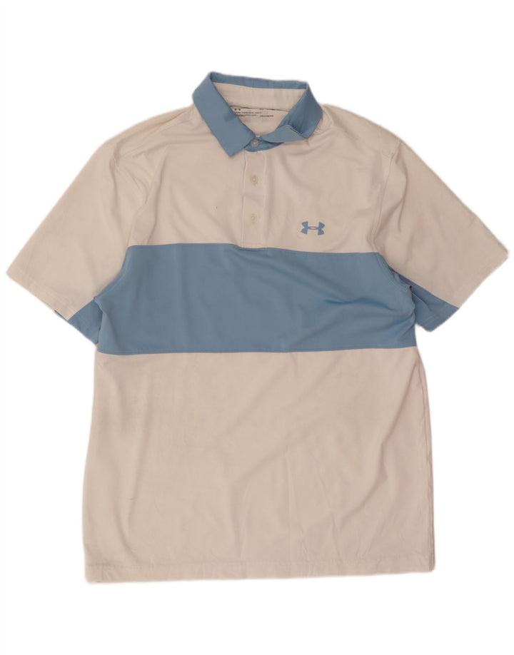Under Armour Herre Polo Shirt Medium White Colourblock