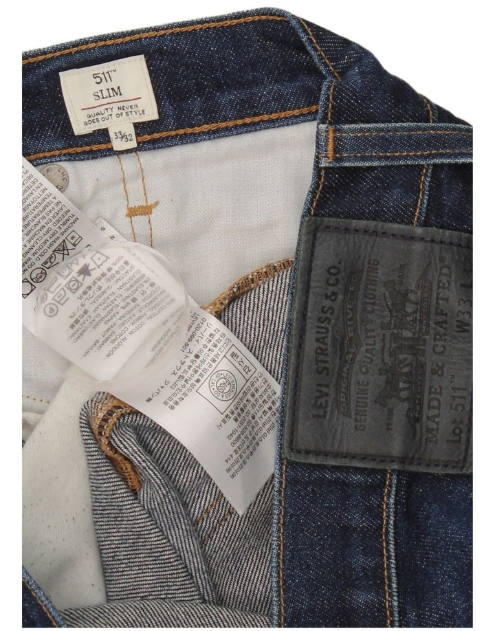 Levi's Herre 511 Slim Jeans W33 L32 Blå Bomuld