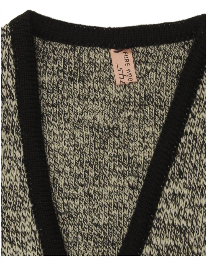 Shetland Herre V-hals sweater Small Navy Blue Flecked New Wool