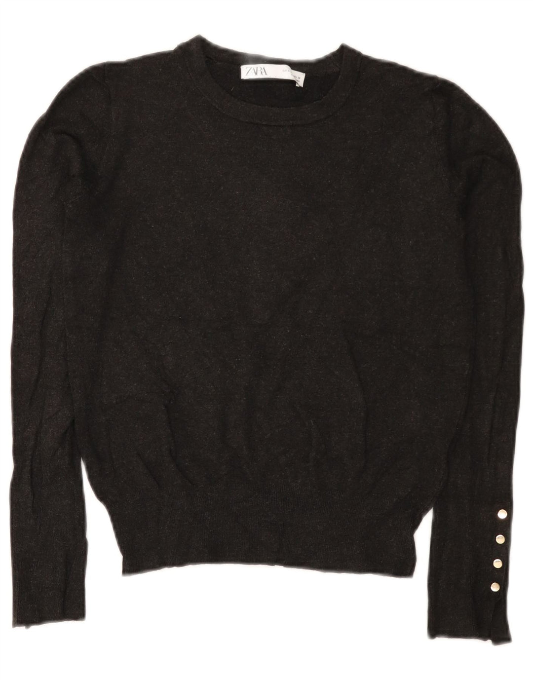 Zara Dame Boat Neck Jumper Sweater UK 10 Small Grey
