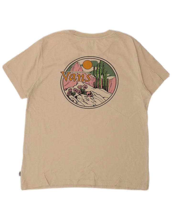 VANS Womens Graphic T-Shirt Top UK 14 Medium Beige