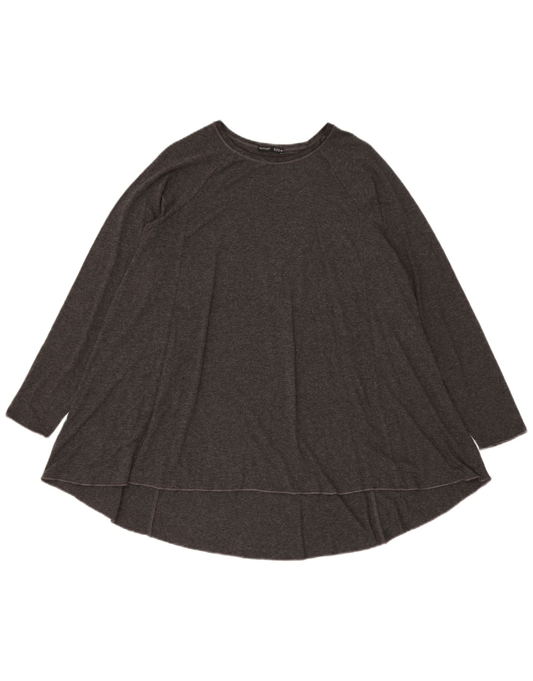 Zara Dame Oversized Tunika Top UK 16 Large Grå