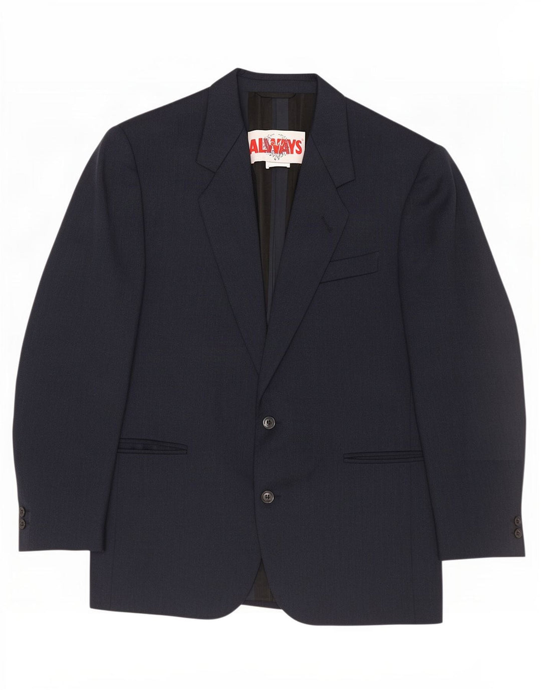 Vintage Herre 2-knaps blazerjakke IT 48 Medium Navyblå Virgin Wool