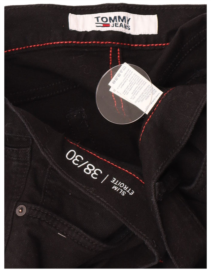 Tommy Hilfiger Herre Slim Jeans W38 L30 Sort Bomuld