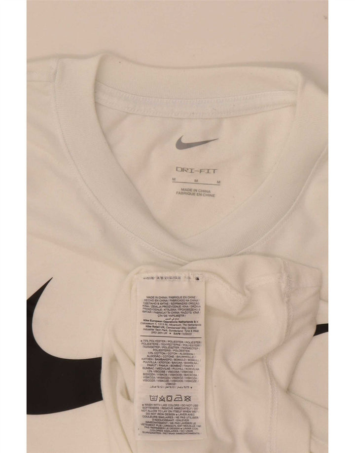 Nike Herre Dri Fit grafisk T-shirt Top Medium White Polyester