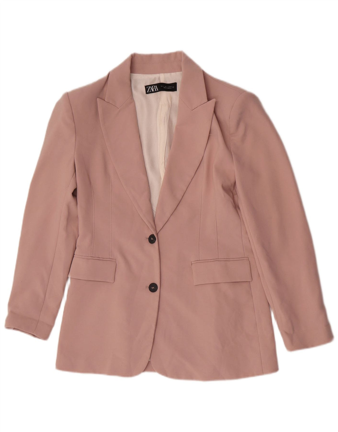 Zara Damedragt med 2 knapper, 2 dele UK 16 Large W32 L31 Pink Polyester